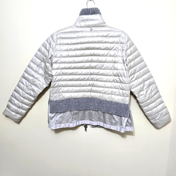 SOSKEN BEV Sz 3 (L) Lightweight Down Filled Grey Puffer Jacket Peplum Hem Luxury - Picture 5 of 16